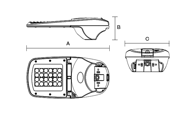 Kirium Pro Midi product dimension drawing W573px